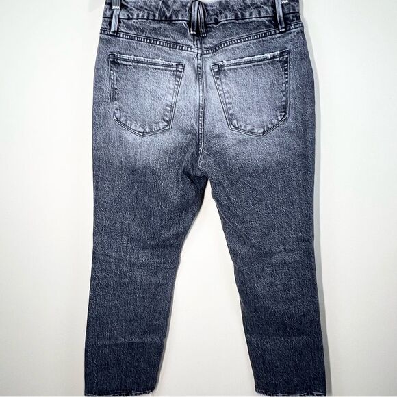 Good American Good Curve Slit Hem Straight Jeans Black 181 4/27 EUC - Picture 6 of 12